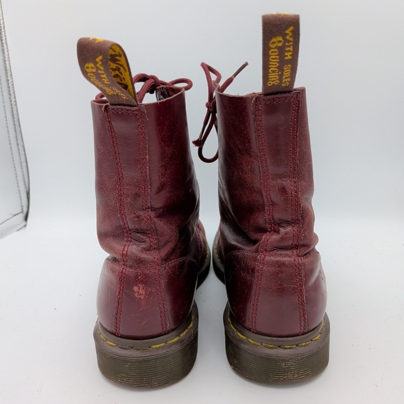 Dr Martens 1460 Pascal Cherry Red Leather Combat Boots Mens 9 Womens 10 AW004 main image 4